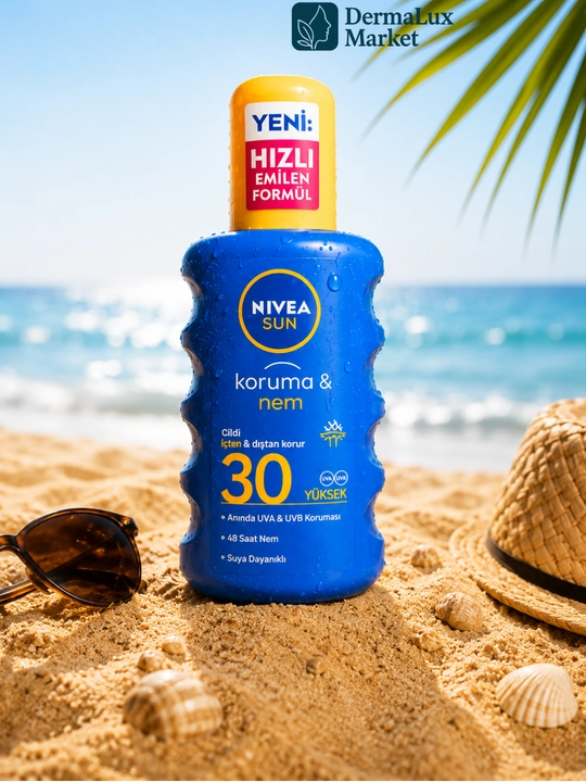 Quyoshdan Himoya Losyoni, Namlovchi, Suvga Chidamli, NIVEA SUN Protect & Moisture SPF 30