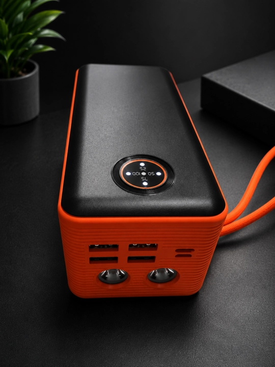 LC-2 Solar Power Bank 50000mAh, с LED фонариком и встроенными кабелями для быстрой зарядки
