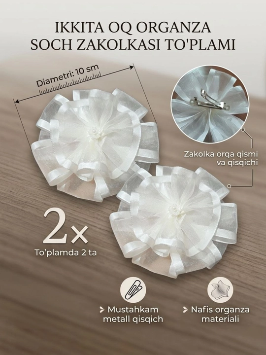 Katta oq bant, qizlar uchun sovg'a, oq bantik
