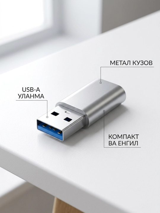 USB-C HUB, USB 3.0, USB-C, HDMI, SD va MicroSD portlari bilan ko‘p funksiyali adapter