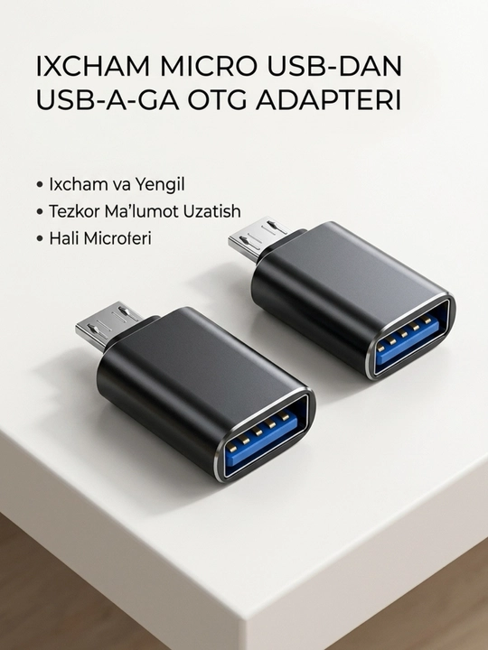 USB-C HUB, USB 3.0, USB-C, HDMI, SD va MicroSD portlari bilan ko‘p funksiyali adapter