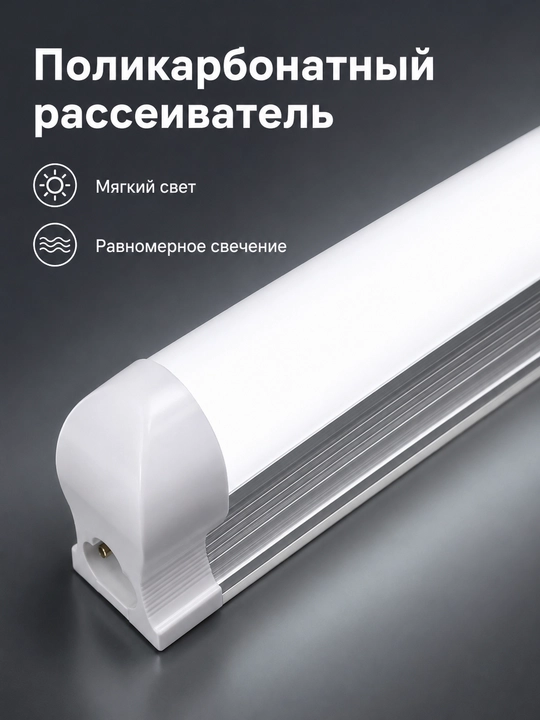 T8 LED chiziqli lampa 60/120sm 20/30/40W 6500K 220V ulash mumkin