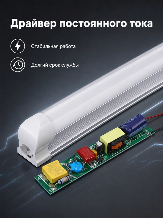 T8 LED chiziqli lampa 60/120sm 20/30/40W 6500K 220V ulash mumkin