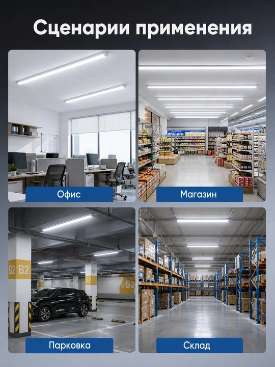 T8 LED chiziqli lampa 60/120sm 20/30/40W 6500K 220V ulash mumkin