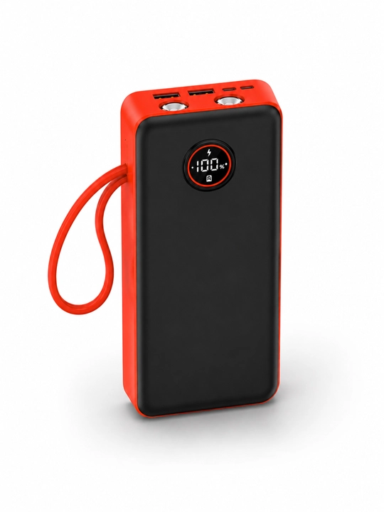 LC-2 Power Bank 30000mAh – Быстрая зарядка с 3 встроенными кабелями и LED фонариком - 