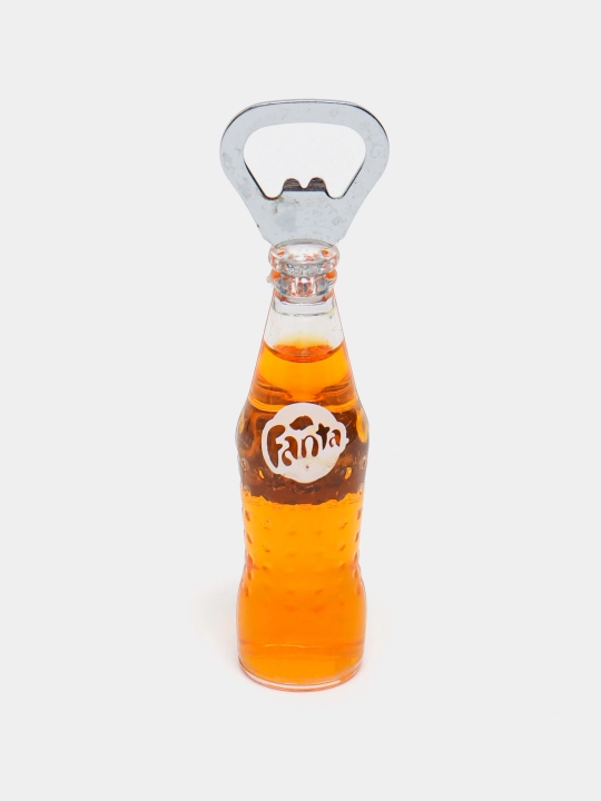 Мини открывашка для бутылок Cola, Fanta и Sprite с магнитом на холодильник декоративный - 