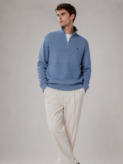 Мужской свитер на молнии - 
