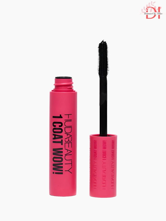 Ultra hajm va uzunlik beruvchi Huda Beauty 1 Coat WOW mascara extra qora rangli tush