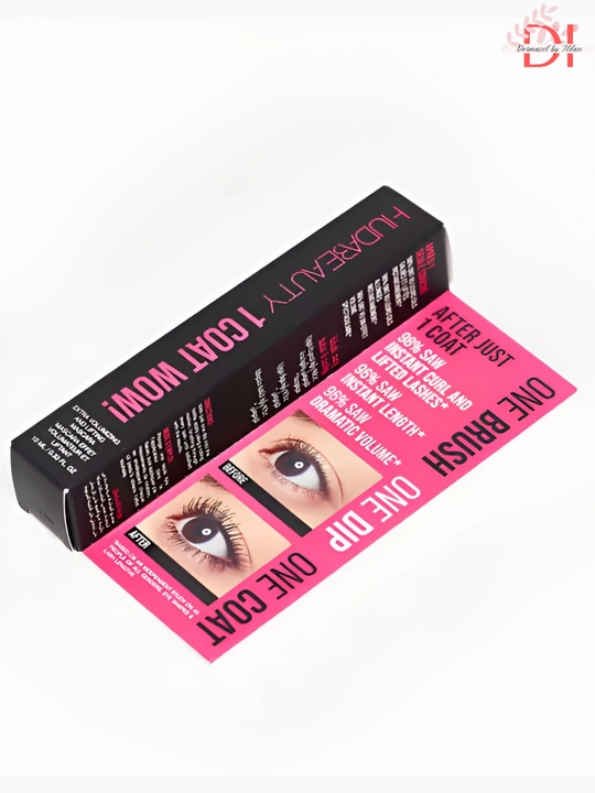 Ultra hajm va uzunlik beruvchi Huda Beauty 1 Coat WOW mascara extra qora rangli tush