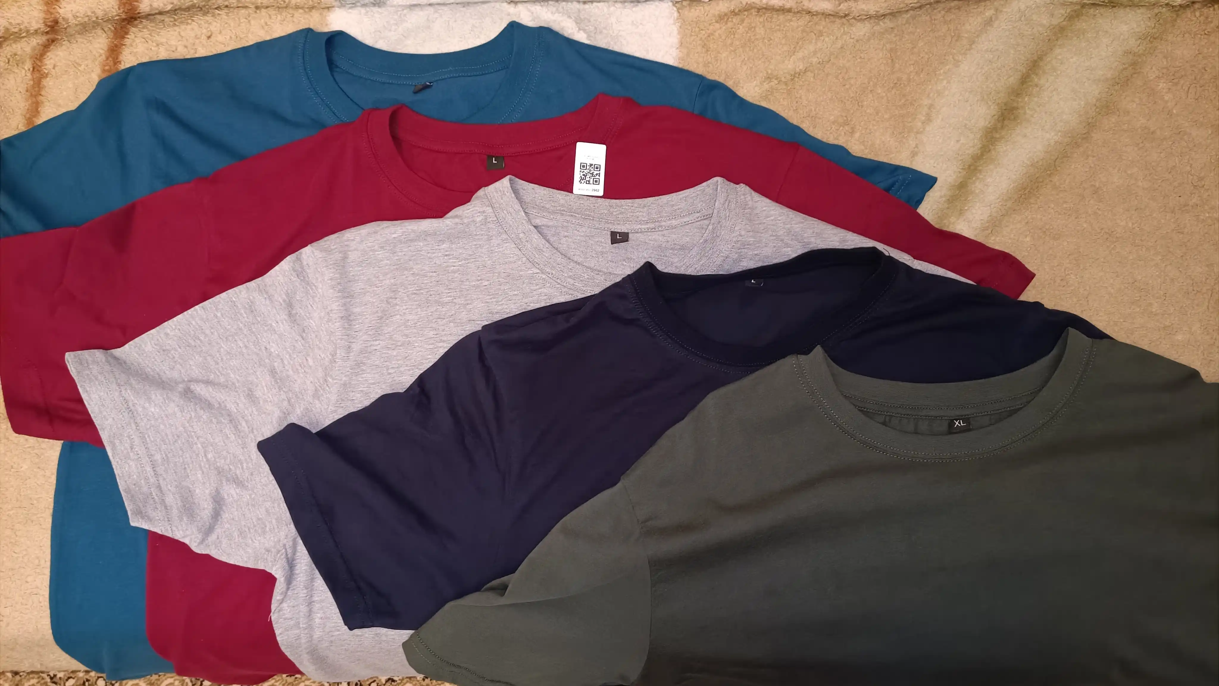 Футболка базовая мужская и женская, однотонная, 100% хлопок, S-4XL, ORZU-TEKS