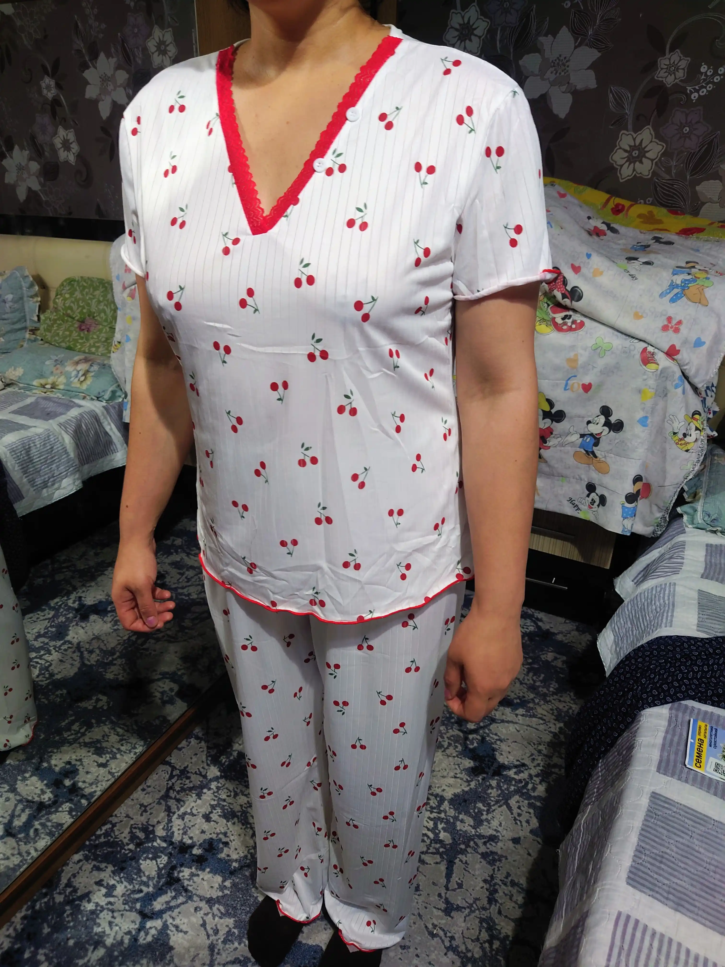 Ayollar pijamasi Kioko, ayollar uchun ikki qismli pijama, uy kiyimi, ayollar uy kostyumi