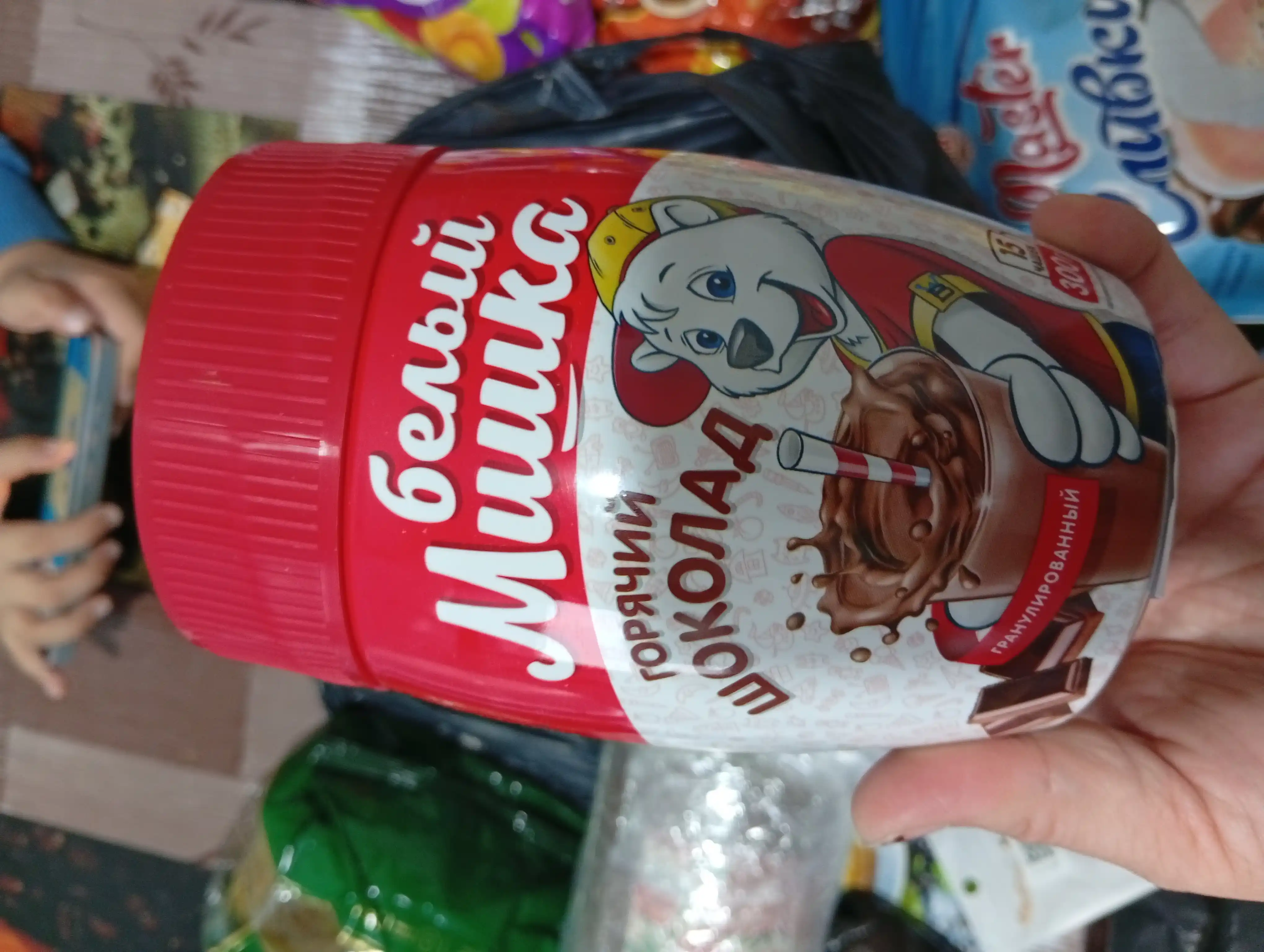 Горячий шоколад, растворимый, гранулированный, белый мишка, 300 г