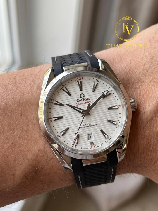 Omega Aqua Terra Automatic механические часы с автоподзаводом, каучуковый ремешок