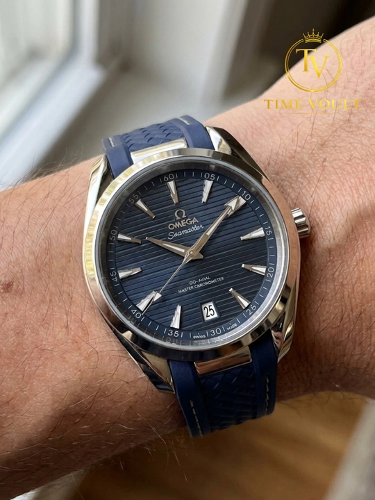 Omega Aqua Terra Automatic механические часы с автоподзаводом, каучуковый ремешок