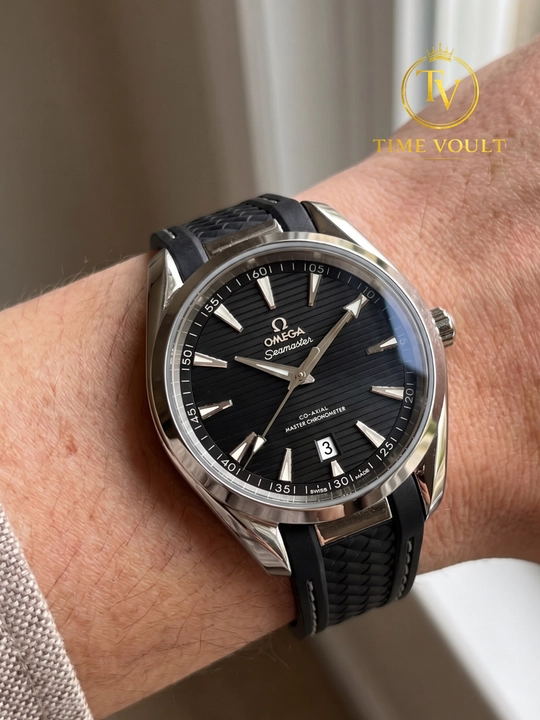 Omega Aqua Terra Automatic механические часы с автоподзаводом, каучуковый ремешок