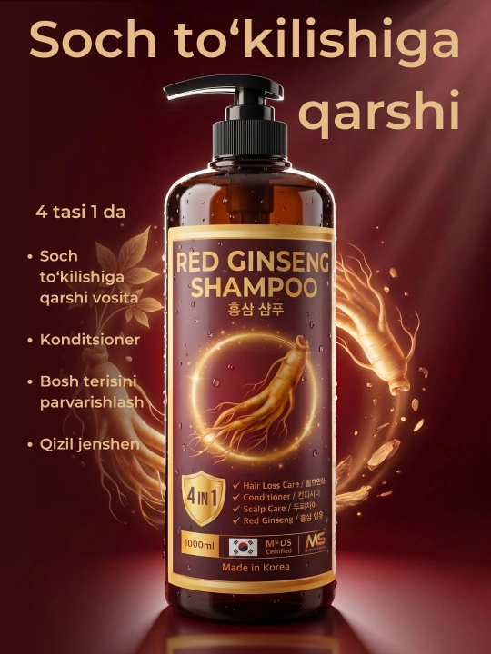 Soch to'kilishiga qarshi jenshenli shampun, 1L