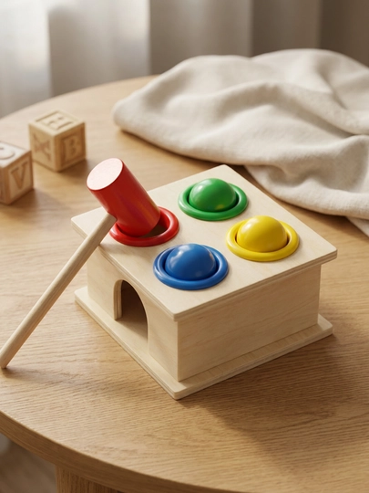 Деревянная игра - головоломка с мячом Монтессори — MYU25-YOGOCHBOLGA