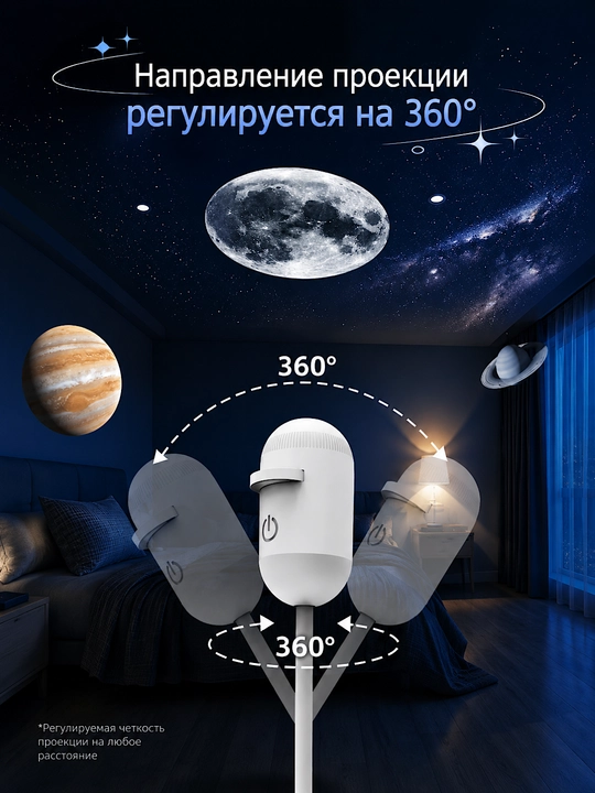 Проектор-ночник «Звёздный кит» с мягким светом и волшебной проекцией