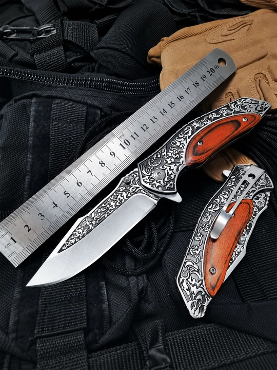 Buklanadigan universal pichoq, zanglamaydigan po'lat, ixcham, pichoq-spinner sayyohlik