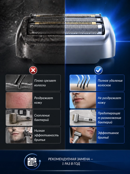 Сменная насадка для электробритвы Homix, совместимая с S9 Pro