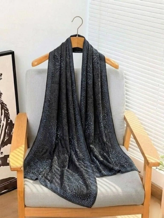 Ayollar uchun jun ro'mol, 100% sherst, issiq, Turkiya, qora va ko'k melanj