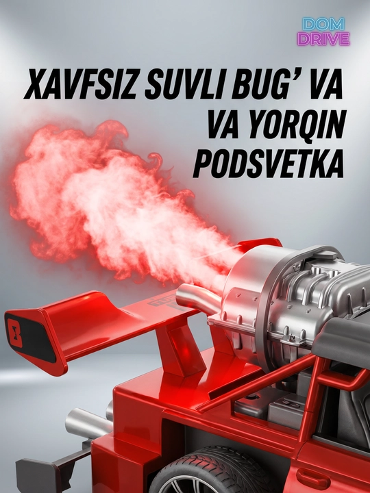 Bug‘ va yoritgichli radio boshqariladigan mashina, tezligi 15 km gacha, akkumulyatorli