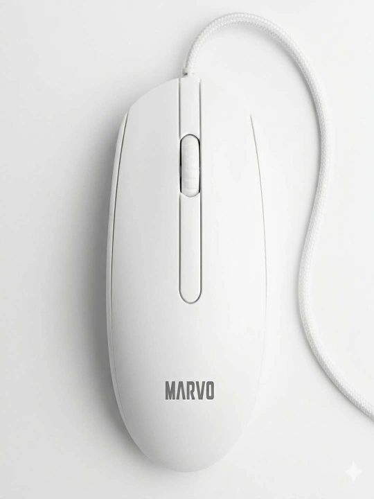 Marvo MS003 Qora / Oq 1000DPI ofis USB simli sichqonchasi MS003BK MS003WH - 