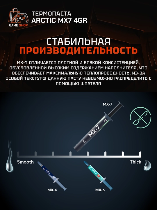 Термопаста Arctic MX-7 4гр, высокая теплопроводность - ACTCP00090A