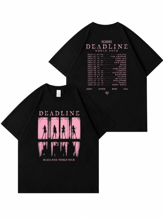 K-pop BLACKPINK printli uniseks futbolka - 