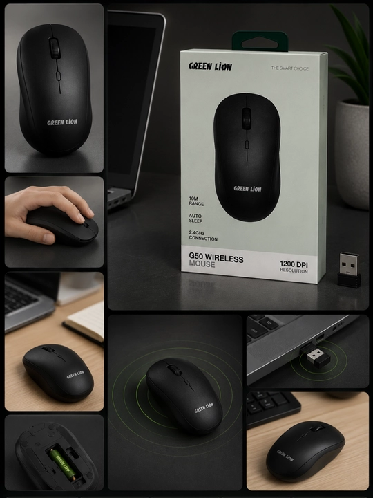 Green Lion G730 Bluetooth 5.0 simsiz sichqoncha, jim, 1200 DPI
