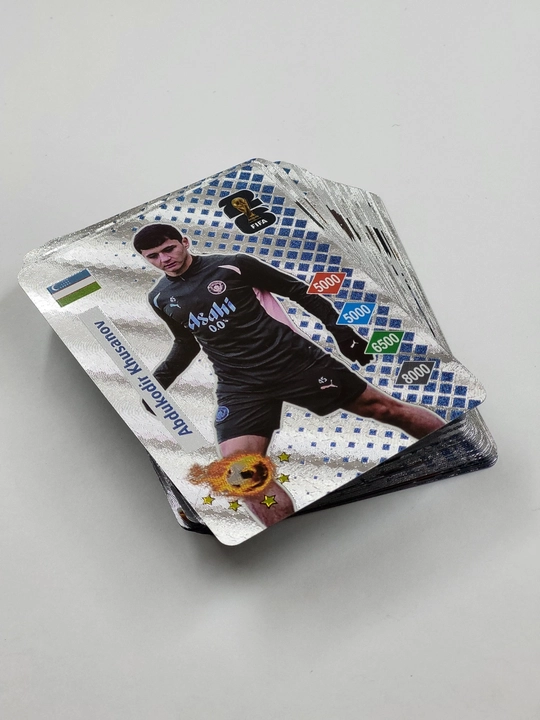 Карты Абдукодир Хусанов, Khusanov, футбол, кетки, Месси, CR7, Хааланд, Ямал, 55 штук