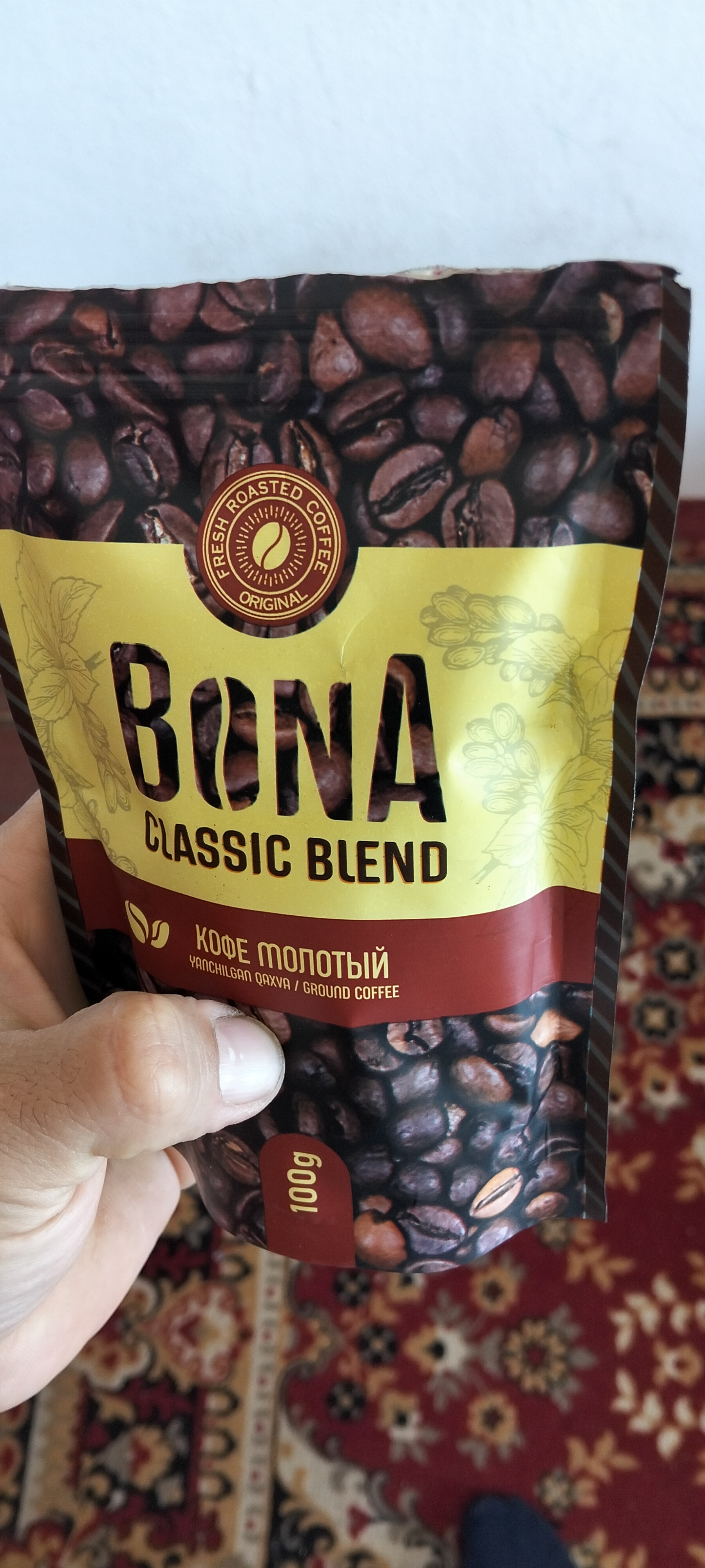 Maydalangan qahva Bona, yangi qovurilgan, tabiiy, 100 g