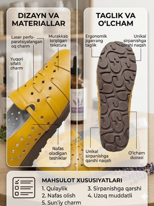 Ayollar uchun teshikli yozgi loferlar