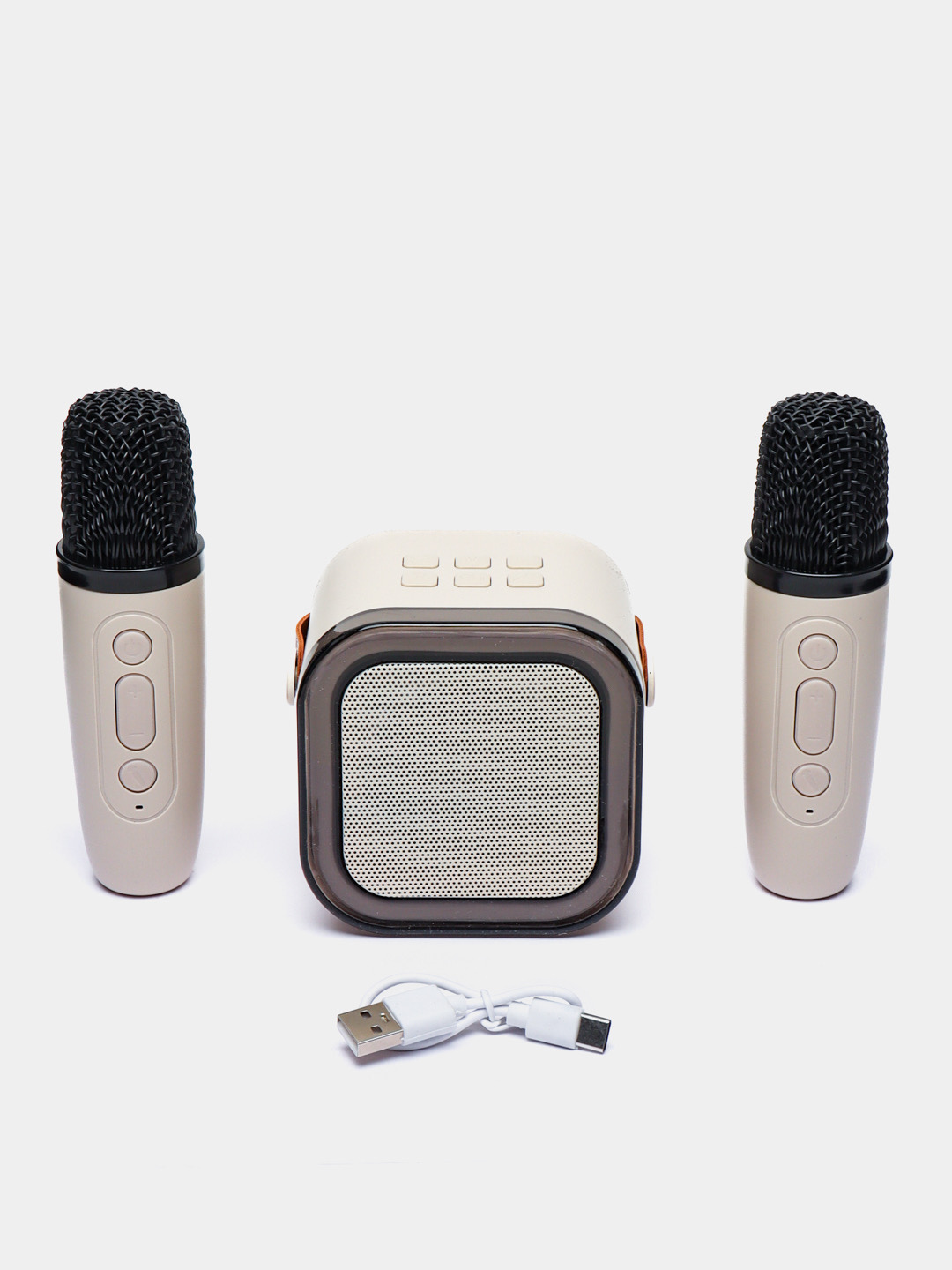Karaoke uchun 2 ta mikrofonli portativ Bluetooth kalonka K12, karnay, RGB