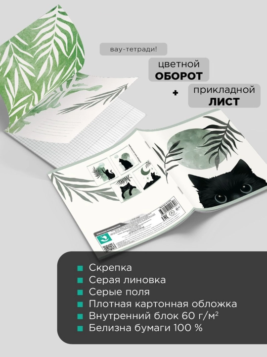 Daftarlar to‘plami A5, 48 varaq, 5 dona, katakli, maktab va talabalar uchun Rossiya