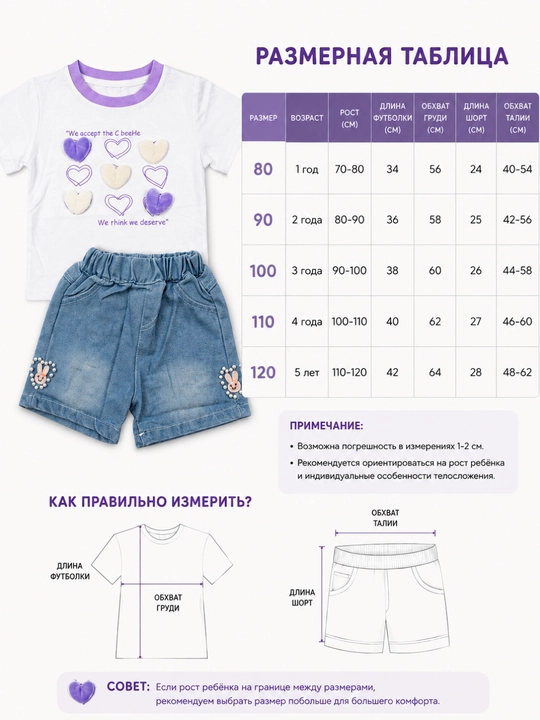 Летний комплект для девочек футболка и шорты, детский костюм, двойка