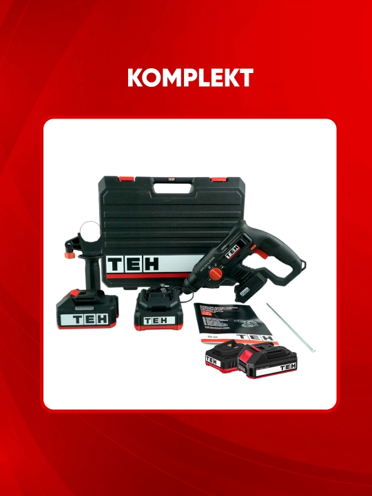 Аккумуляторный перфоратор TEH LH220-1B, 20 В, 2 Дж, SDS-Plus