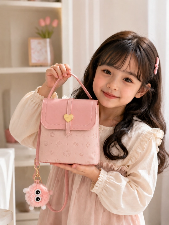 Qizlar uchun elegant pushti mini sumka, korean style crossbody bag