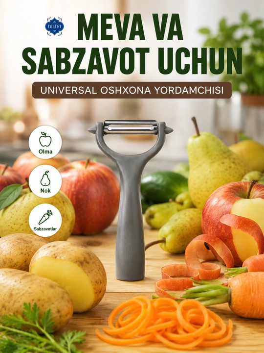 Sabzavot archgich, meva va kartoshka uchun pichoq, zanglamas po‘lat, ergonomik tutqich - 