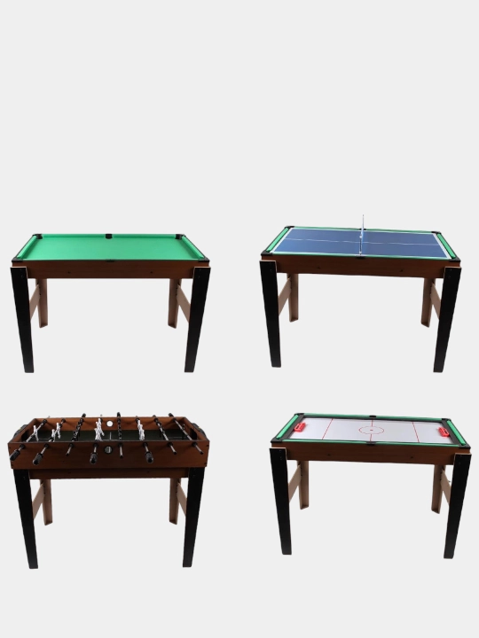 Stol futboli 4 in 1, bilyard xokkey tennis, bolalar uchun o'yin stoli 6+