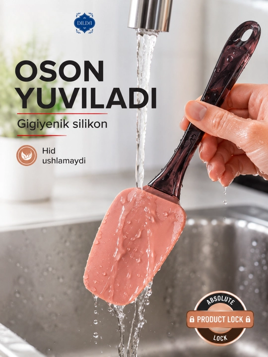 Silikon spatula, krem va xamir uchun lopatka, issiqqa chidamli oshxona kurakchasi