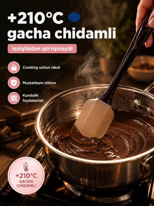 Silikon spatula, krem va xamir uchun lopatka, issiqqa chidamli oshxona kurakchasi