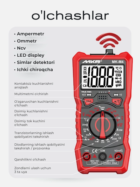 MK-M4 termojuftli raqamli multimetr