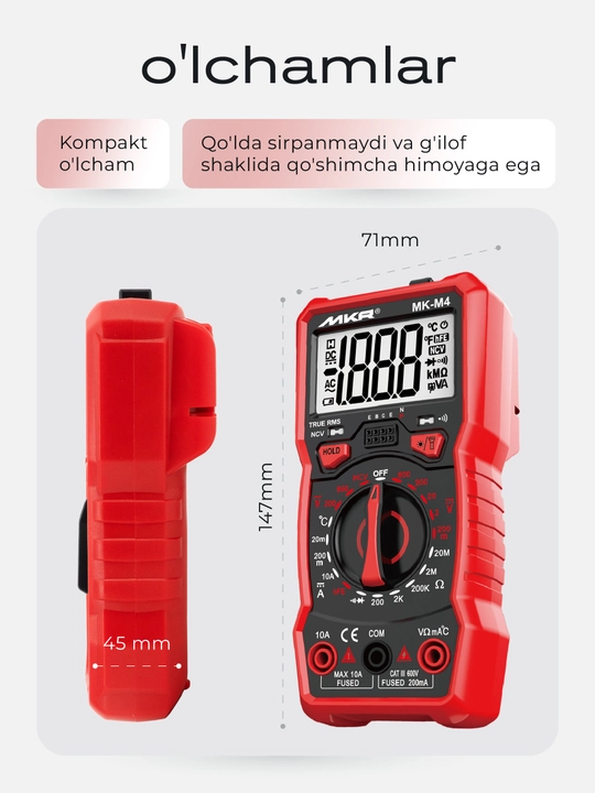 MK-M4 termojuftli raqamli multimetr
