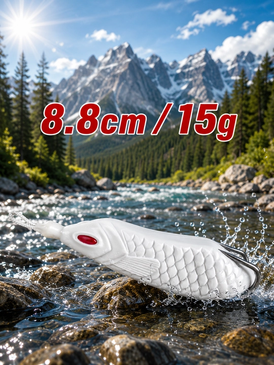 Силиконовая лягушка 8.8 см / 15 г — плавающая приманка с двойным крючком - 