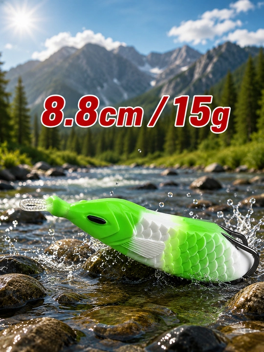 Silikon qurbaqa sun’iy yem 8.8 sm / 15 g — ikki ilgakli suzuvchi primanka - 