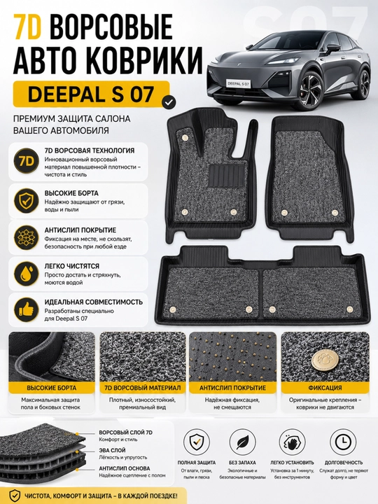 Deepal, Haval, BYD,Leapmotor avtomobillari saloniga hoshiyali gilamchalar, polik, gilamcha