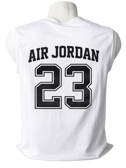 Майка Air Jordan 23 erkaklar uchun qora oq, paxta turk matoli sport futbolka
