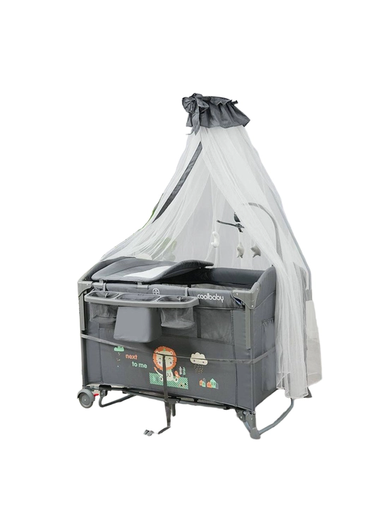 Ko‘p funksiyali bolalar karavoti, manej, 50 kg gacha yuklama, 0-4 yosh