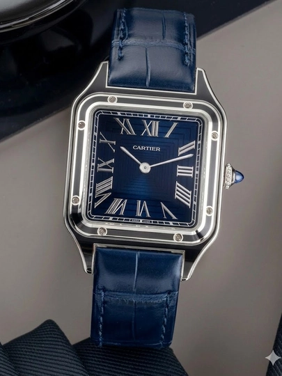 Мужские наручные часы Cartier с кожаным ремешком подойдут к любому стилю — WATCH11-72W0022-ИНДИГО
